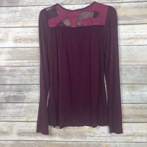 kimchi & blue wine colored long sleeve top size M